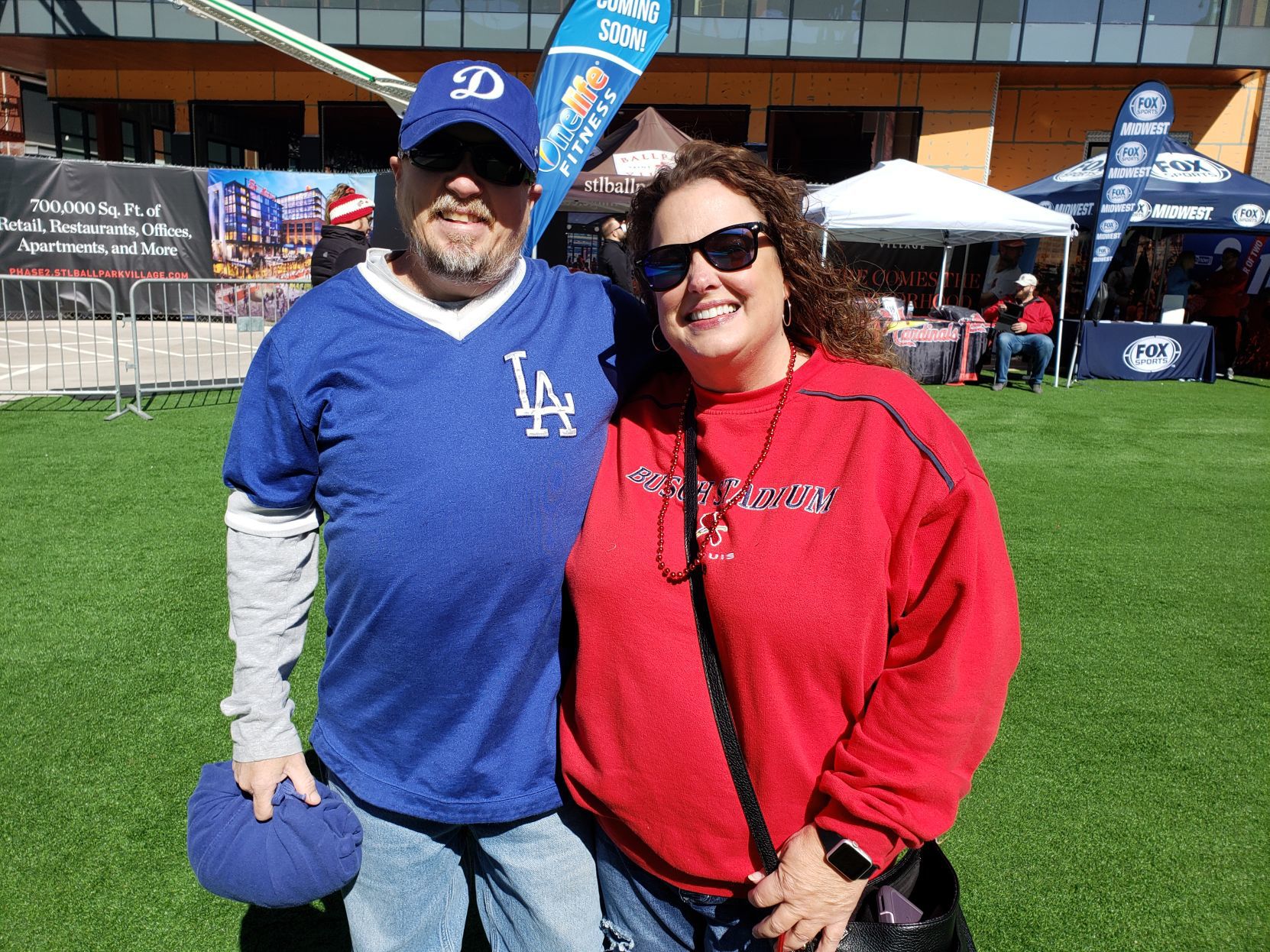 Dodgers fan Tim Parker with Robin Willman